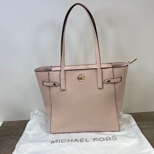 Michael Kors Blush Saffiano Leather Tote Bag – Gold Hardware with Dust Bag